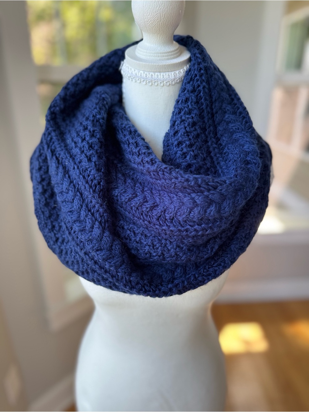 GAP Cobalt Blue Chunky Knit Infinity Scarf